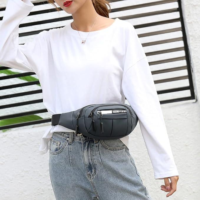 Gray Waist Bag for Man & Woman