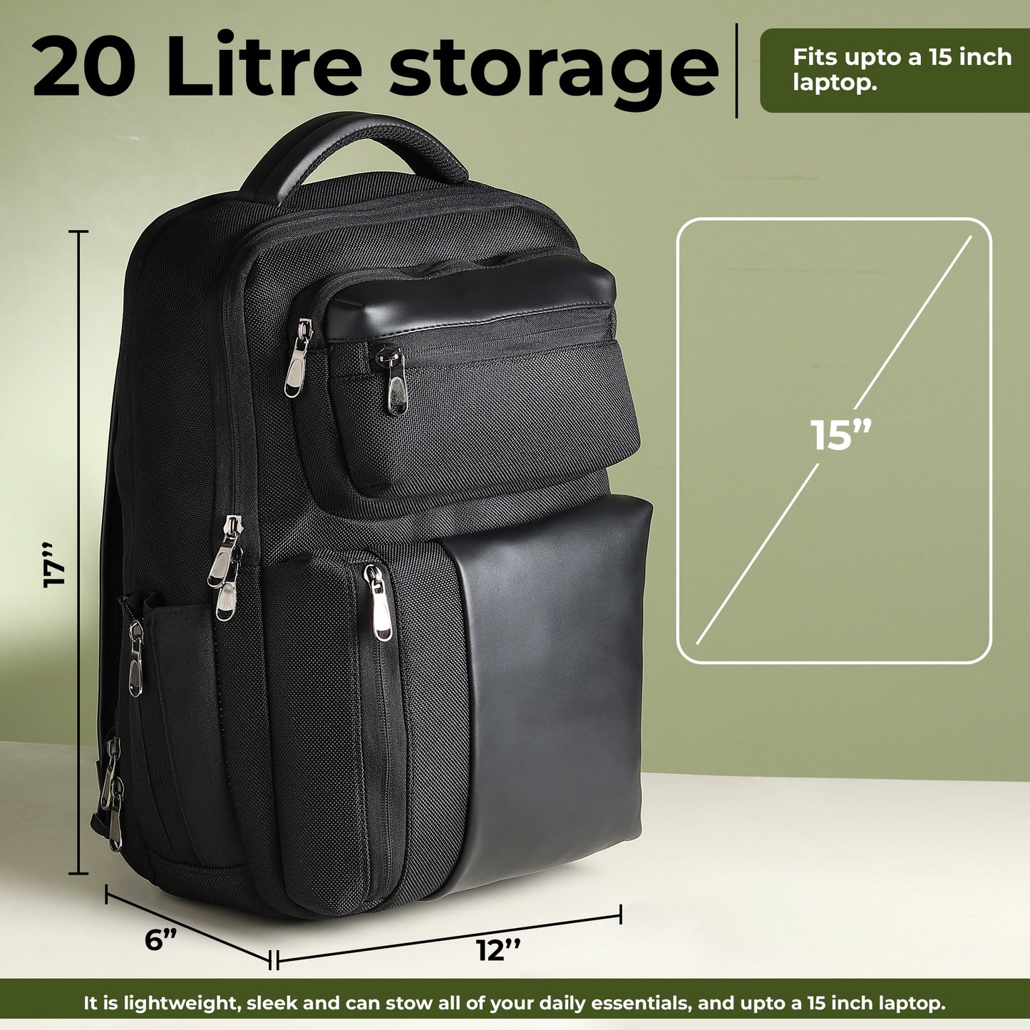 Laptop Backpack ,Multi-Compartment Travel & Office Bag