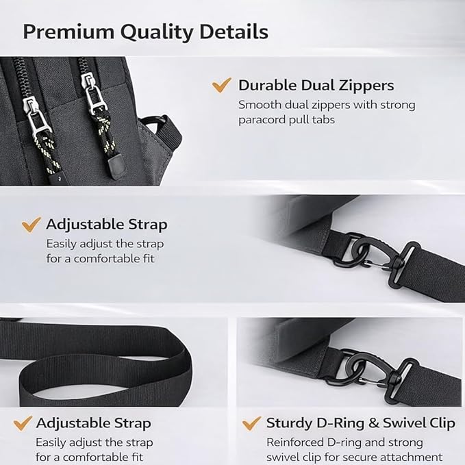 Backpack for Men & Women– Crossbody Sling Bag for Travel, Cycling & Hiking | Waterproof Shoulder Bag