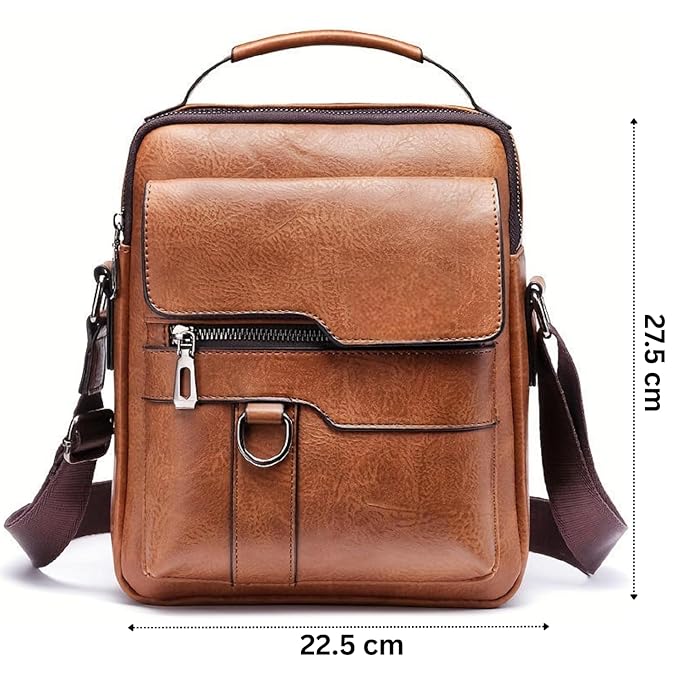 Backpack for Men & Women– Crossbody Sling Bag for Travel, Cycling & Hiking | Waterproof Shoulder Bag with Compartment and Zipper Pockets (Premium-Tan)