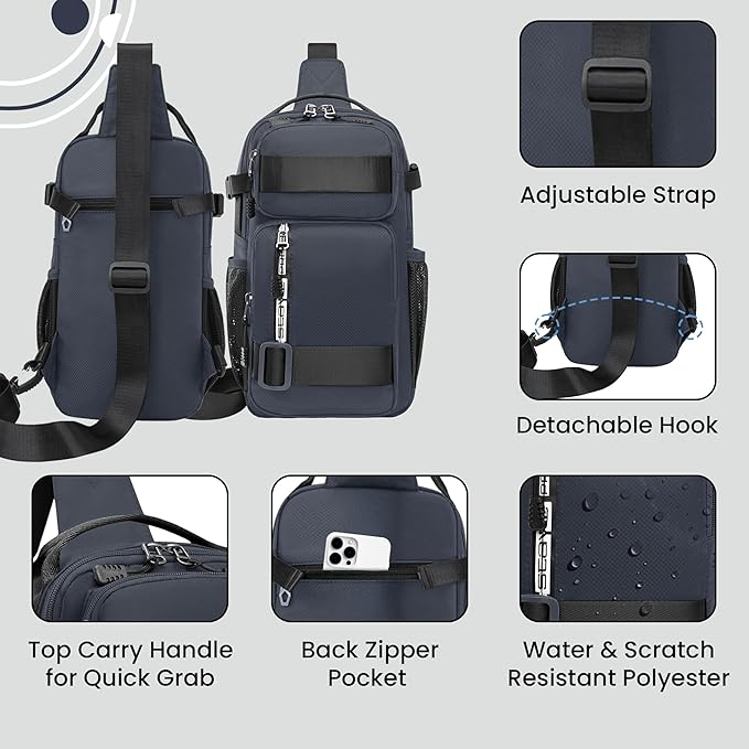 Sling Bag for Men & Women– Crossbody Sling Bag for Travel, Cycling & Hiking