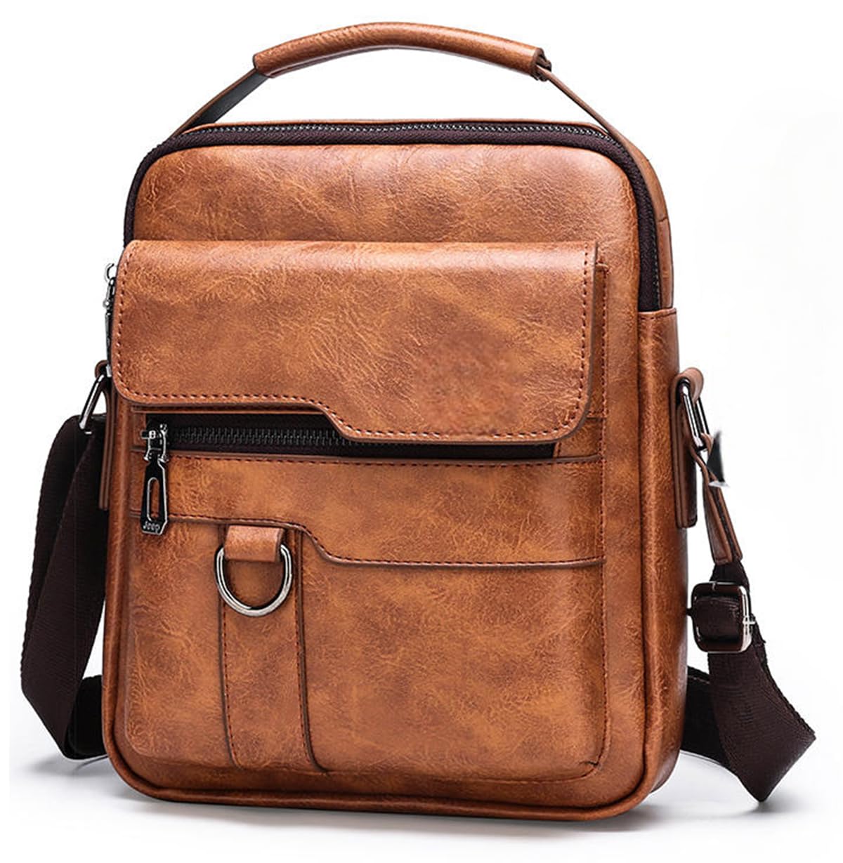 Backpack for Men & Women– Crossbody Sling Bag for Travel, Cycling & Hiking | Waterproof Shoulder Bag with Compartment and Zipper Pockets (Premium-Tan)