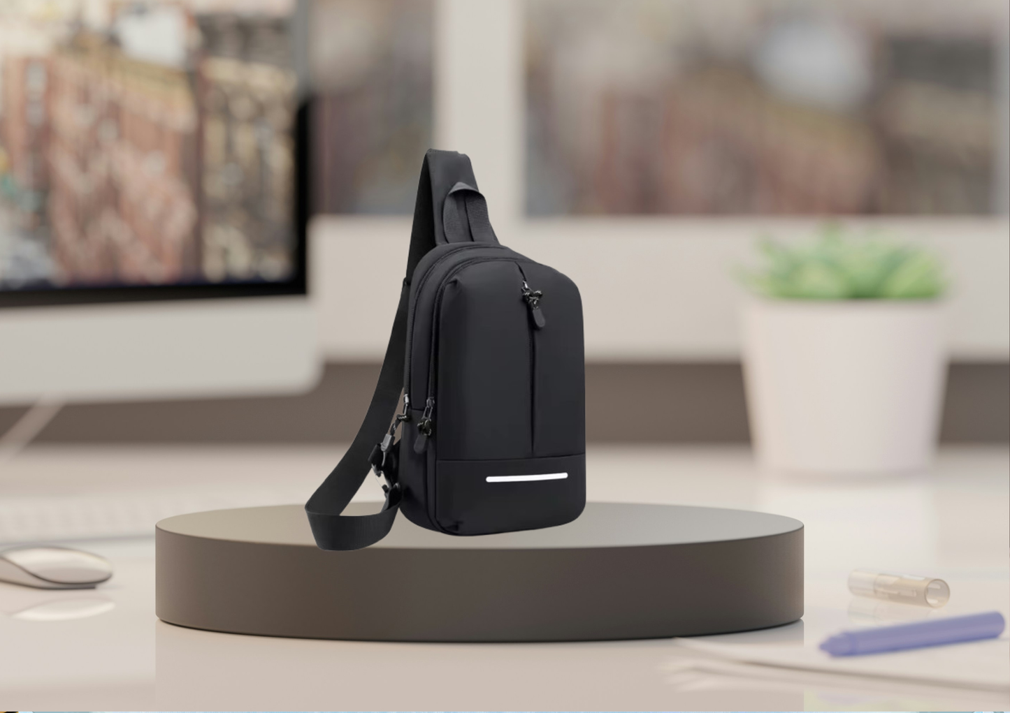 Black  Waterproof Shoulder Bag