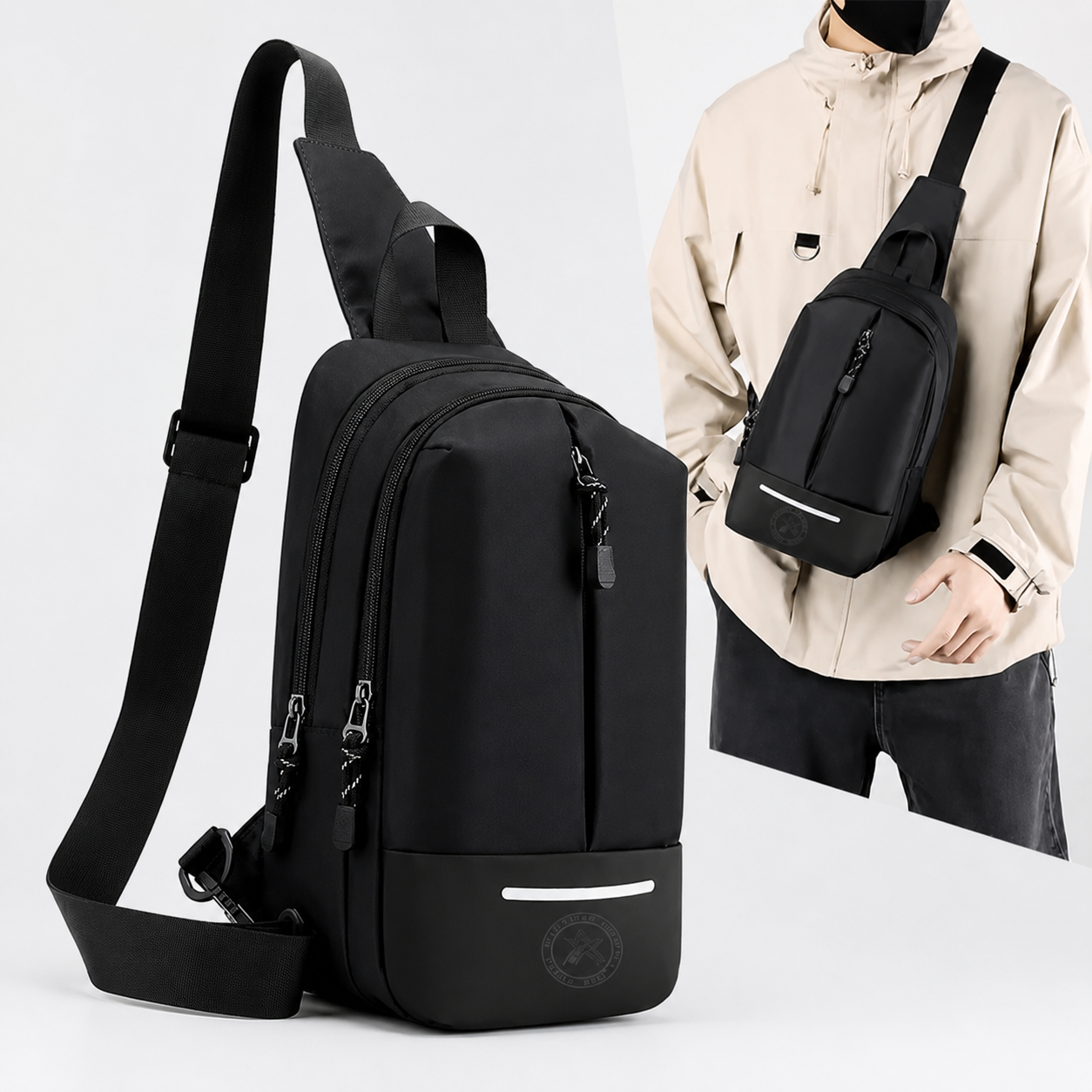 Black  Waterproof Shoulder Bag