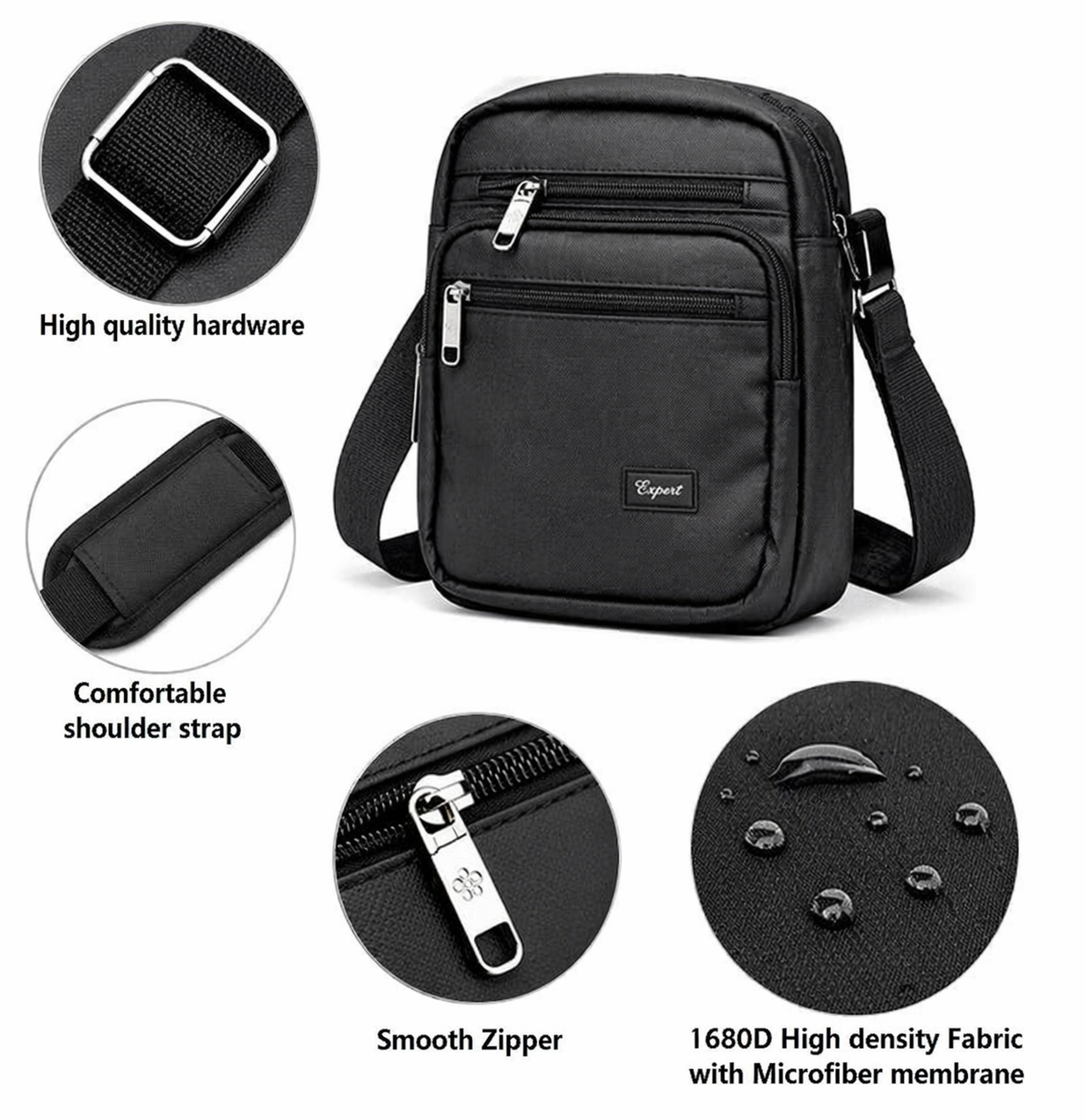 Men's Black Sling Bag