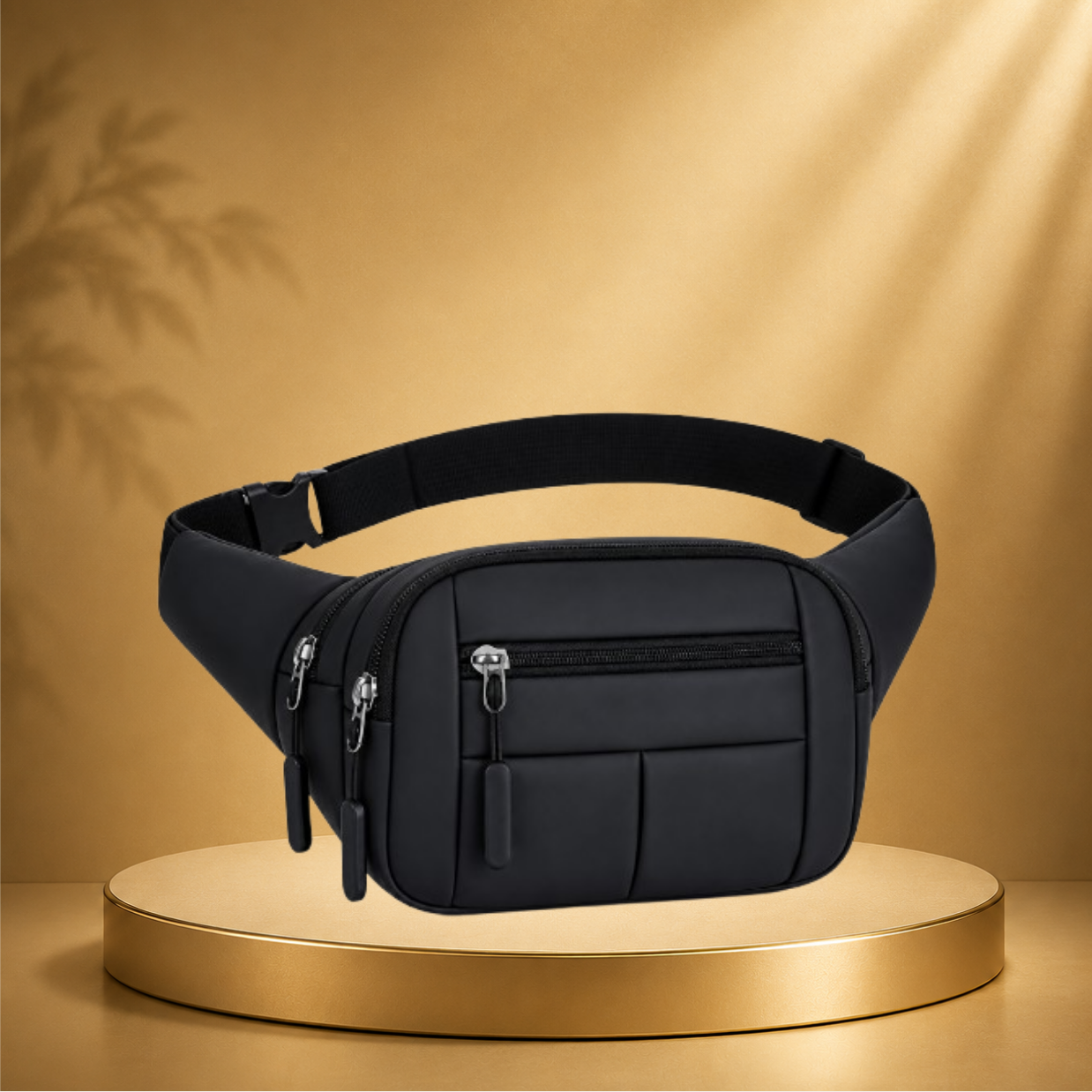 Black Waist Bag for Man & Woman