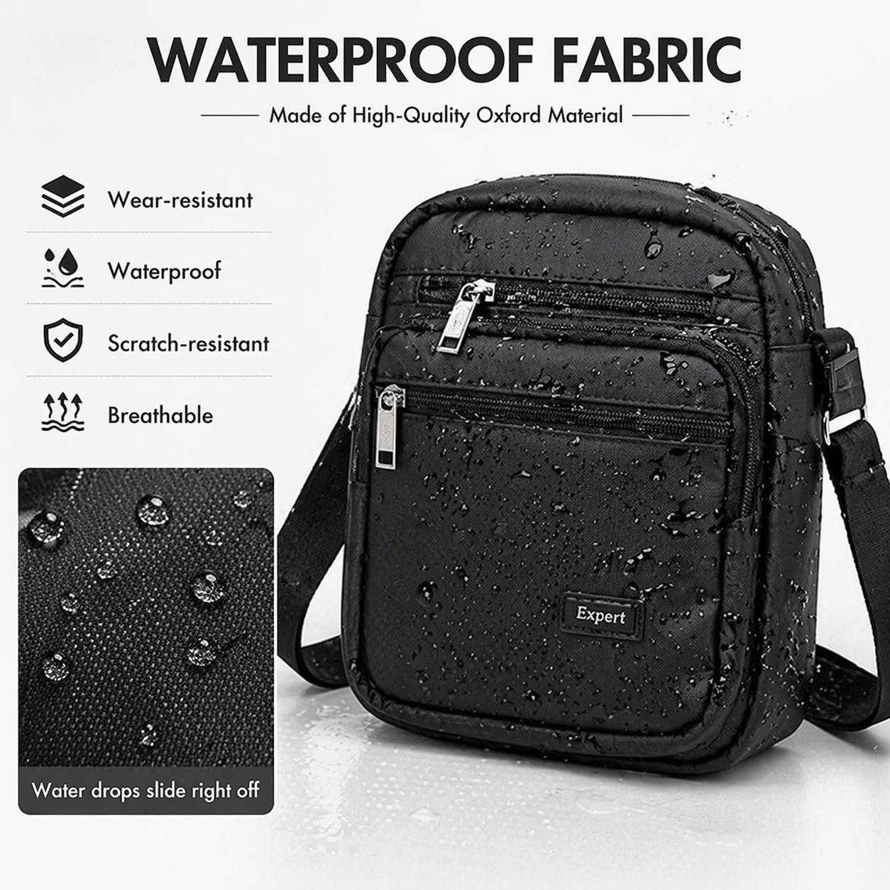Men's Black Sling Bag